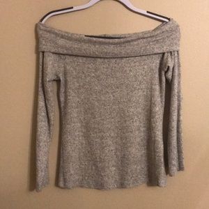 Forever 21 Off the Shoulder Sweater Gray Medium